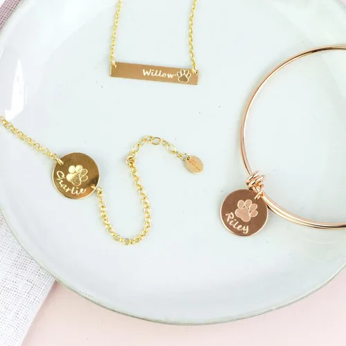 Vista 8 de Paw Print Necklace with birthstone, personalized paw print necklace, pet necklace, in memory of dog, pet memorial jewelry memorial jewelry