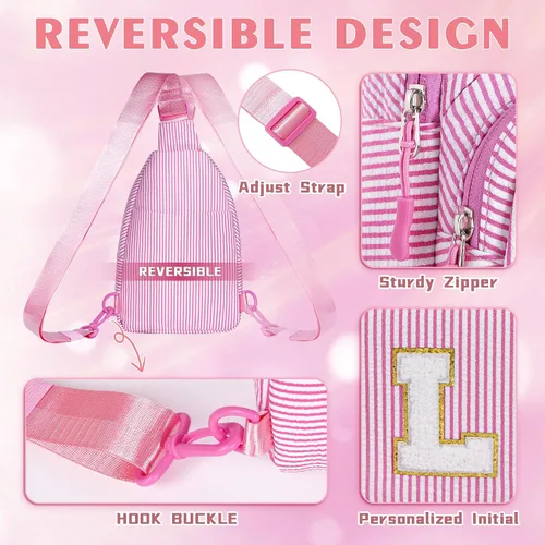 Vista 5 de YOOLIFE Bolso bandolera con inicial para niñas, regalos para mujeres y niñas, riñonera con inicial, monederos de regalo para niñas, regalos