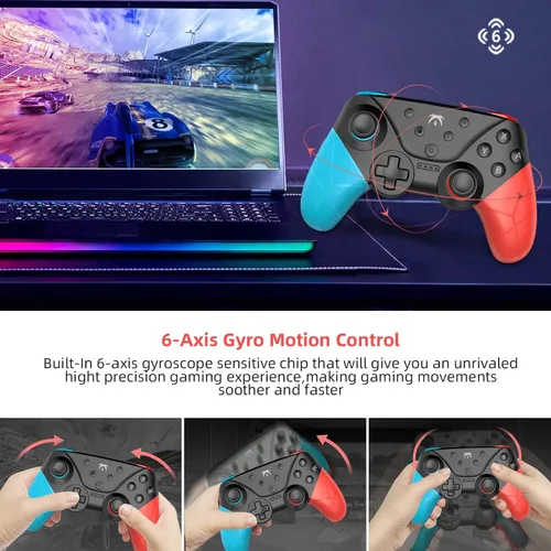 Vista 5 de Switch Pro Controller for SwitchSwitch LiteSwitch OLED, Wireless Switch Controller Connection For PCAndroidIOS, Support Turbo,Dual