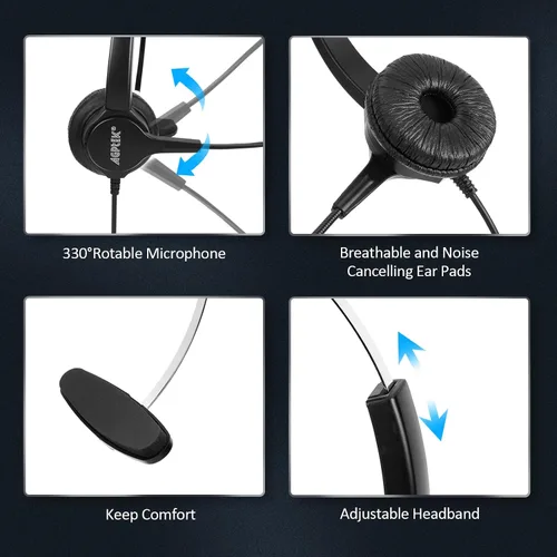 Vista 2 de AGPtEk – teléfono intercomunicador centro de llamadas con auricular., Reemplazo para audífonos