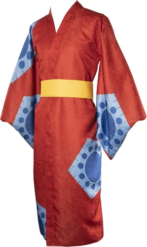 Vista 2 de SBluuCosplay Disfraz de kimono rojo de Wano Country para cosplay de Halloween