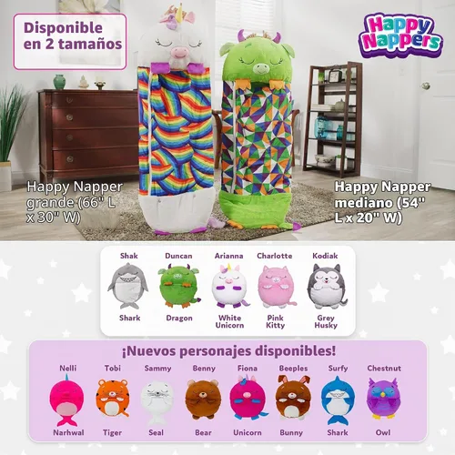 Vista 4 de Happy Nappers Almohada 2 en 1 y saco de dormir Narval rosa, 54 x 20 pulgadas, mediano