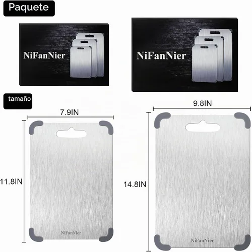 Vista 7 de Tabla de cortar de titanio, tabla de cortar de titanio 100% puro para cocina, última versión gruesa de 0.06 pulgadas, ángulo de protección