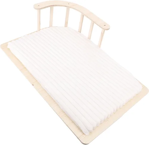 Vista 9 de Cama elevada para gatos, cama elevada para gatos, hamaca de madera con cojín suave y cálido y valla para perros pequeños, gatos, limpieza de fácil