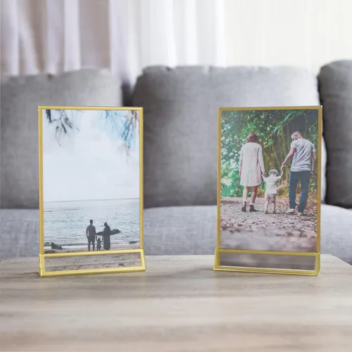 Vista 8 de Great Northern Popcorn - Marcos de fotos de 4 x 6 pulgadas, juego de 6 marcos flotantes para números de mesa, letreros de boda, fotos o decoración