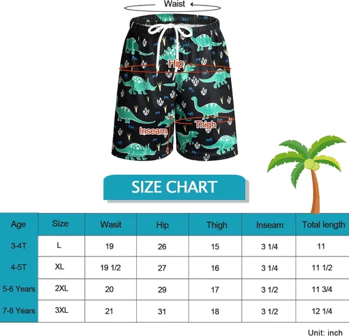 Vista 5 de GOODKIDS Traje de baño para niños, pantalones cortos de natación para niños, de secado rápido, traje de baño de playa, pantalones cortos de baño
