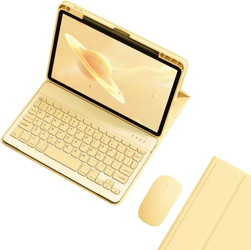Vista 9 de Funda de teclado compatible con iPad de 9ª, 8ª y 7ª generación de 10.2 pulgadas, iPad Air de 3ª generación, iPad Pro de 10.5 pulgadas, teclas