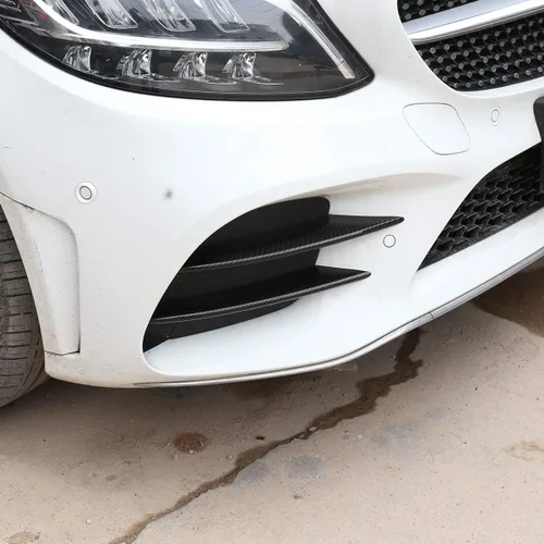 Vista 5 de YIWANG Tiras de luces antiniebla delanteras de coche ABS cromadas, 4 unidades, para Mercedes Benz Clase C W205 S205 C180 C260 C300 2019 2020