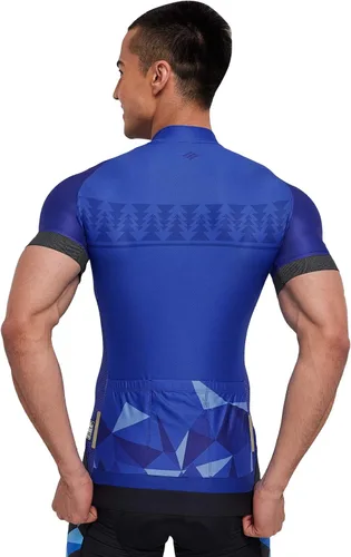 Vista 8 de Santic Camiseta de ciclismo para hombre, manga corta, camisas de ciclismo de montaña, chaqueta de bicicleta con bolsillos