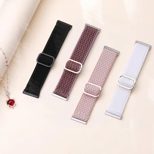 Vista 4 de Ouwegaga Banda elástica compatible con Fitbit Versa 4 bandas/Sense 2/Sense/Versa 3 bandas para mujeres y hombres, correa deportiva ajustable de A1