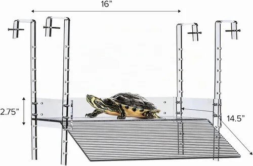Vista 3 de LaBrinx Designs Rampa de tortuga colgante extra grande y ancha - Plataforma para tomar el sol de reptiles acuáticos