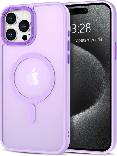 Vista 77 de Anuck - Funda magnética para iPhone 11 compatible con MagSafe, carcasa trasera mate translúcida dura, borde de TPU, delgada, resistente a impactos