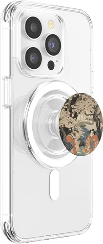 Vista 3 de Sumo in Full Bloom Renaissance Budo Meets Blossoms PopSockets MagSafe PopGrip for iPhone