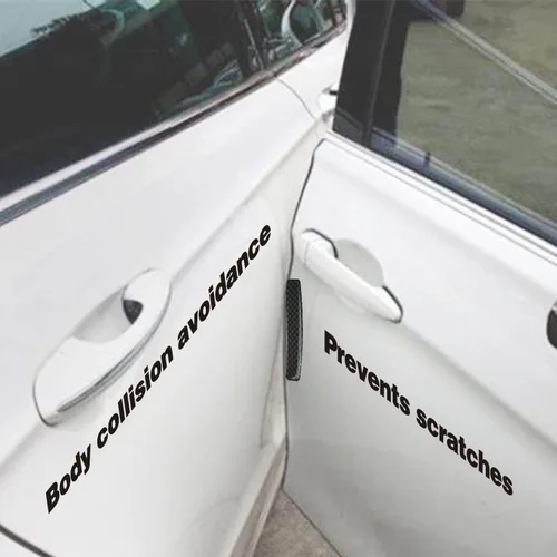 Vista 5 de 4 protectores de borde de puerta de automóvil de fibra de carbono, protector de borde de puerta lateral de automóvil, protector universal