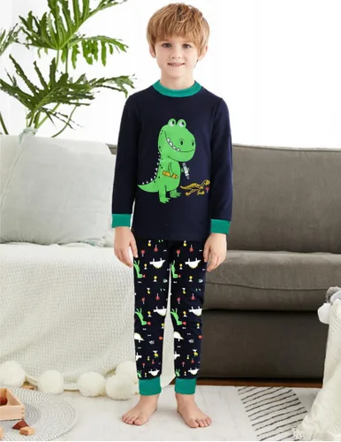 Vista 50 de Little Hand Pijamas para niños pequeños, Monster Truck 100% algodón, dinosaurio para niños, 2 piezas, ropa de dormir, conjuntos de ropa de dormir