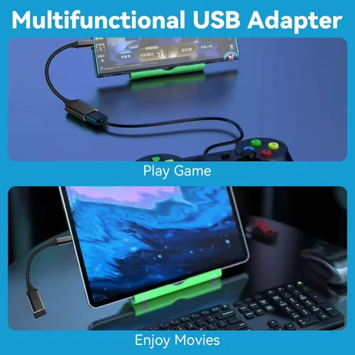 Vista 7 de OITYEUF Paquete de 2 adaptadores USB C a USB 3.0, tipo C macho a USB hembra, OTG, adaptador Thunderbolt a USB compatible con iPhone 16 15 Pro Max