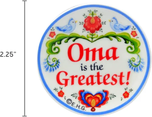 Vista 2 de Oma is The Greatest with Birds Design - Placa magnética
