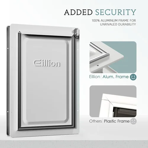 Vista 2 de Puerta grande para perro para puerta exterior, puerta de perro para puerta, puerta de perro con marco de aluminio, 3 solapas, panel de cierre