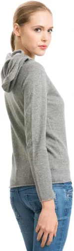 Vista 4 de Citizen Cashmere Zip Up Hoodie for Women - 100% Cashmere Hand-Knitted Ladies Slim Fit Cut Hoody with Long Sleeves Metal Zip