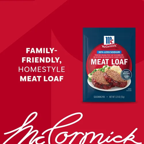Vista 12 de McCormick Mezcla de condimentos para pan de carne con un 30% menos de sodio, 1.25 onzas (paquete de 12)