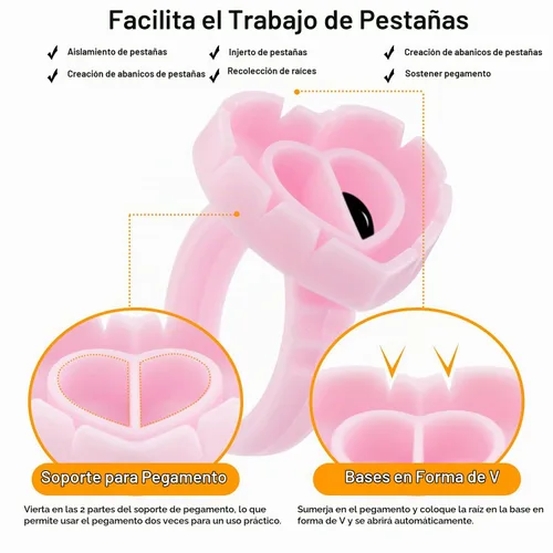 Vista 5 de 300 anillos de pegamento para pestañas para suministros de extensión