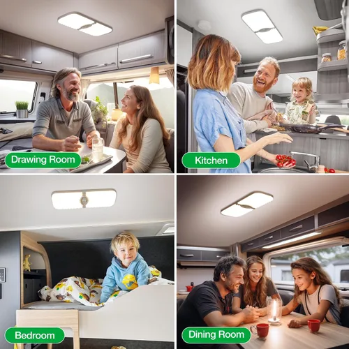Vista 4 de Aaleds Luces interiores de caravana, luces LED de 12 voltios de 1200 lm, luces de cámper de 12.5 W, luces LED de RV para interiores de 12 V, luz