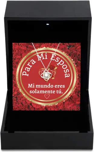 Vista 10 de Cadena para esposa con mensaje personalizado, regalo de aniversario de boda o Navidad