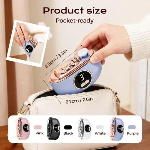 Vista 9 de Cortaúñas eléctrico automático, recortador de uñas eléctrico 3 en 1 con luz LED, diseño mejorado de doble hoja, molinillo de uñas eléctrico