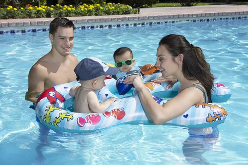 Vista 5 de Piscina inflable flotador con toldo Asiento mantiene bebé seguro y mamá close-by 8 – 24 meses