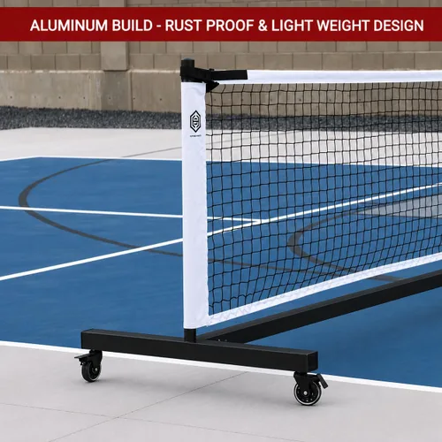 Vista 2 de Dominator Red de pickleball portátil estándar – Red de pickleball para interiores y exteriores – Red de pickleball compatible con USAPA – Sistema