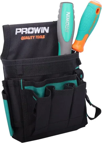 Vista 8 de Prowin - Bolsa de herramientas organizadora de bolsillo para electricista, bolsa de cinturón de herramientas duradera