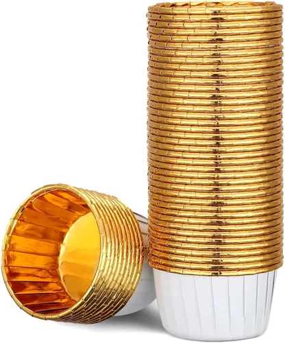 Vista 10 de EUSOAR Vasos para hornear, 50 forros para cupcakes de 3.5 onzas, forros para magdalenas de Navidad, envoltorios de cupcakes, papel para magdalenas