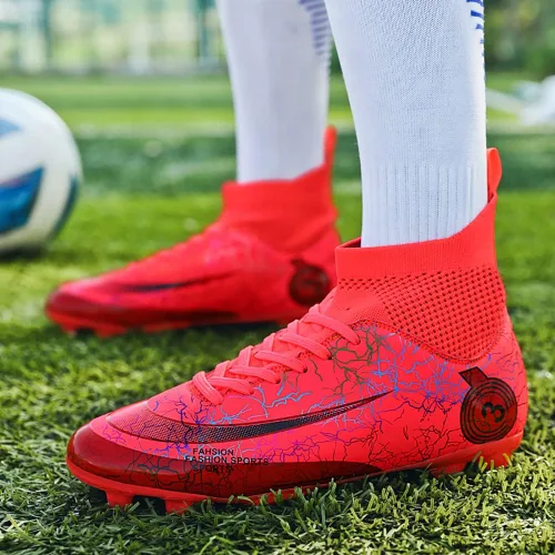 Vista 4 de Zapatos de fútbol para hombre, transpirables, para atletismo, para exteriores, firmes, para entrenamiento de césped