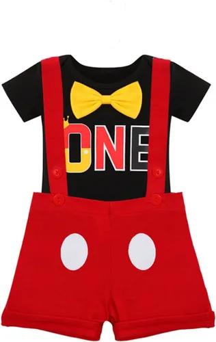 Vista 9 de IBTOM CASTLE Conjunto de caballero para primer cumpleaños para bebé, niño, traje formal con pajarita, babero, pantalones, orejas, conjunto