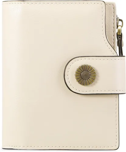 Vista 19 de FALAN MULE Cartera pequeña para mujer, de piel, plegable, compacta, pequeña, con bloqueo RFID, amarillo, antiguo (Antique Yellow), Cartera Rfid
