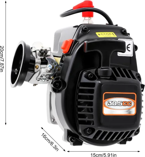 Vista 8 de Motor Rovan de 2 tiempos de 30.5 CC, 4 pernos fácil de arrancar, mango de retroceso, motor de refrigeración por aire forzado, compatible con HPI