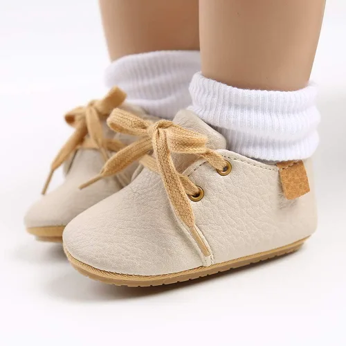 Vista 2 de E-FAK Zapatos unisex para bebés, niños y niñas, antideslizantes, para recién nacidos, primeros pasos, zapatos de cuna