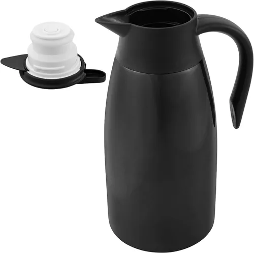 Vista 6 de Jarra térmica de café de acero inoxidable de 2 litros, aislada al vacío, de 20 a 24 horas, botella de agua térmica de gran capacidad para el hogar