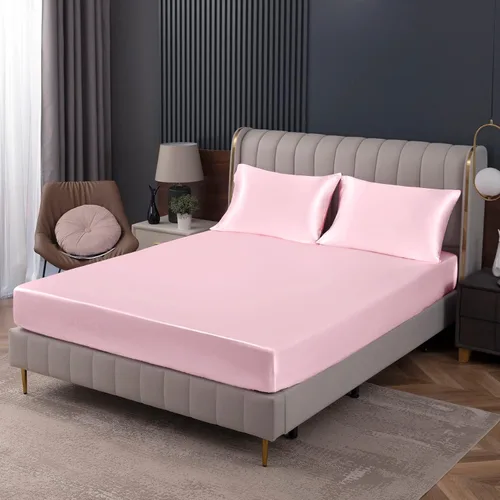 Vista 38 de Homiest Sábana bajera ajustable de satén azul bebé, tamaño individual, bolsillo profundo, ropa de cama lujosa y ultrasuave