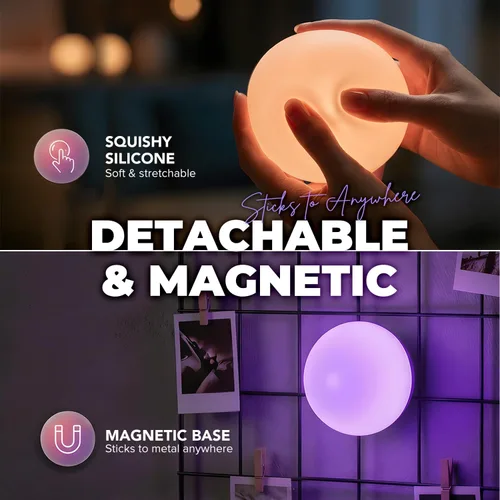 Vista 2 de Lámpara de mesita de noche Shell con cargador inalámbrico, luz regulable sin escalones para dormitorio y dormitorio, lámpara de estado de ánimo