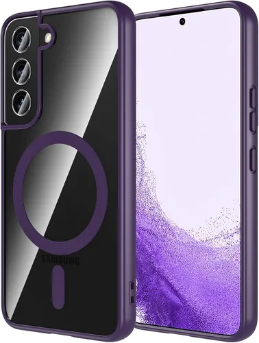 Vista 24 de Hensinple Funda Magnética para Samsung Galaxy S22, Funda para Teléfono Galaxy S22 [Compatible con MagSafe], Cubierta Magnética Transparente