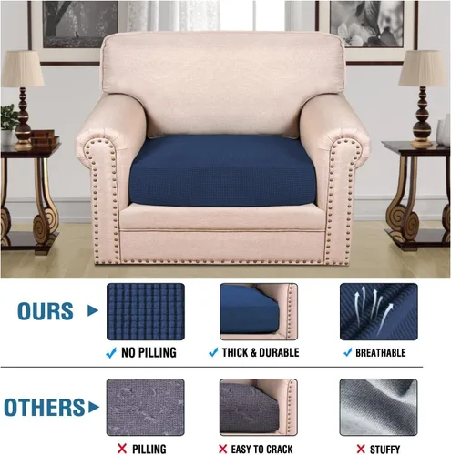 Vista 511 de H.VERSAILTEX Fundas de Cojín de Asiento Individuales Super Elásticas Fundas de Sofá Fundas de Cojín de Sofá Fundas Deslizables Juegos Tela de Sarga