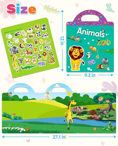Vista 6 de Benresive Reusable Sticker Book, Travel Stickers for Kids, Boys Girls Gift