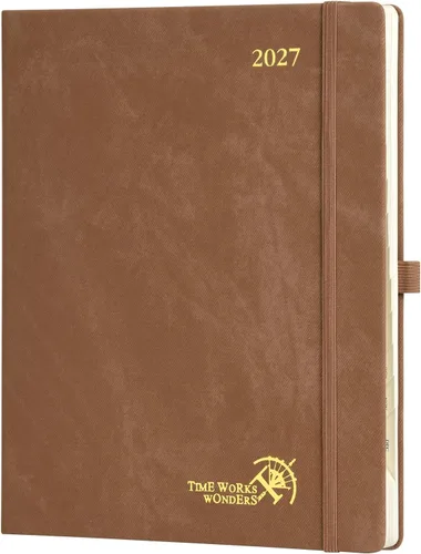 Vista 20 de POPRUN Agenda semanal y mensual 2027, libro de citas grande de 8.5 x 10.5 Verde oliva