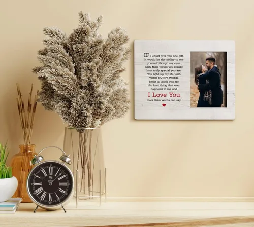 Vista 6 de HALUOSI Regalos de amor para ella y él, regalos románticos de San Valentín para novio, novia, esposa, marido, parejas, regalos de marco de fotos