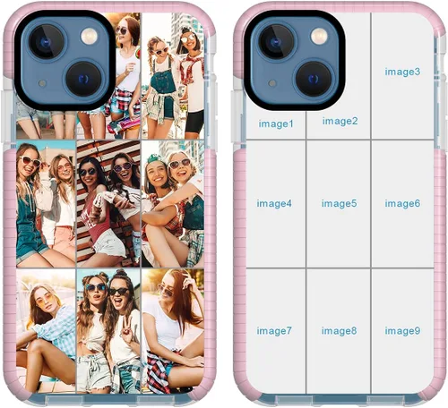Vista 21 de Funda de teléfono personalizada para iPhone 13 Mini, funda personalizada de fotos de collage de múltiples imágenes, resistente a los arañazos, a