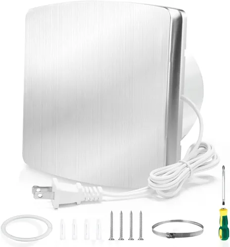 Vista 7 de WiseWater Extractor de baño, 110 V CA 56 CFM, 34 dB, conducto de 4 pulgadas, ventilador extractor de panel de 6 pulgadas, ventilador de ventilación