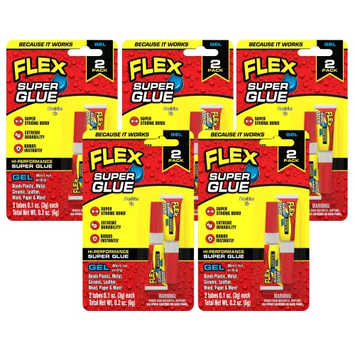 Vista 16 de Flex Super Glue Líquido, Botella de 20 Gramos, Pack de 2, Transparente, Enlace Instantáneo, Secado Rápido, Adhesivo de Cianoacrilatos, Punta