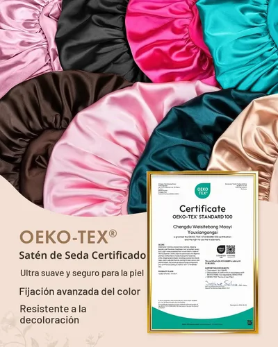 Vista 8 de BONNET QUEEN Gorro reversible de satén de seda para dormir, doble capa, ajustable, trenzas rizadas, peluca de cabello natural, banda para gorro