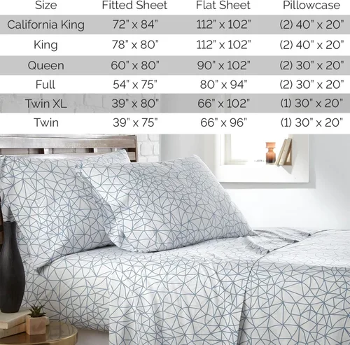 Vista 58 de Southshore Fine Living, Inc. Colección Winter Brush, juego de sábanas de 3 piezas para cama individual, sábana bajera con bolsillo profundo de 14